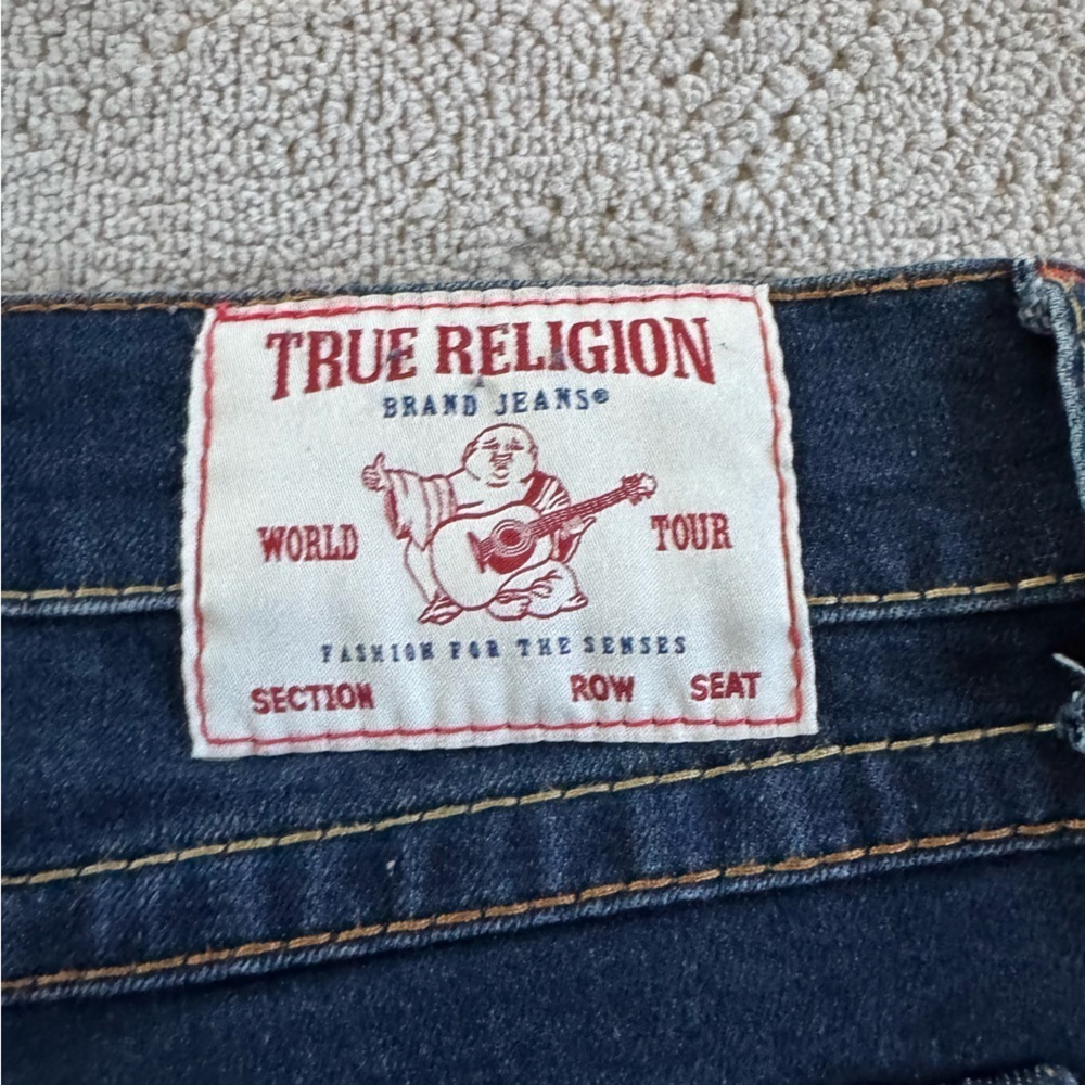 True Religion jeans Rocco relaxed skinny jeans dark wash flap pockets 36 - Picture 4 of 11